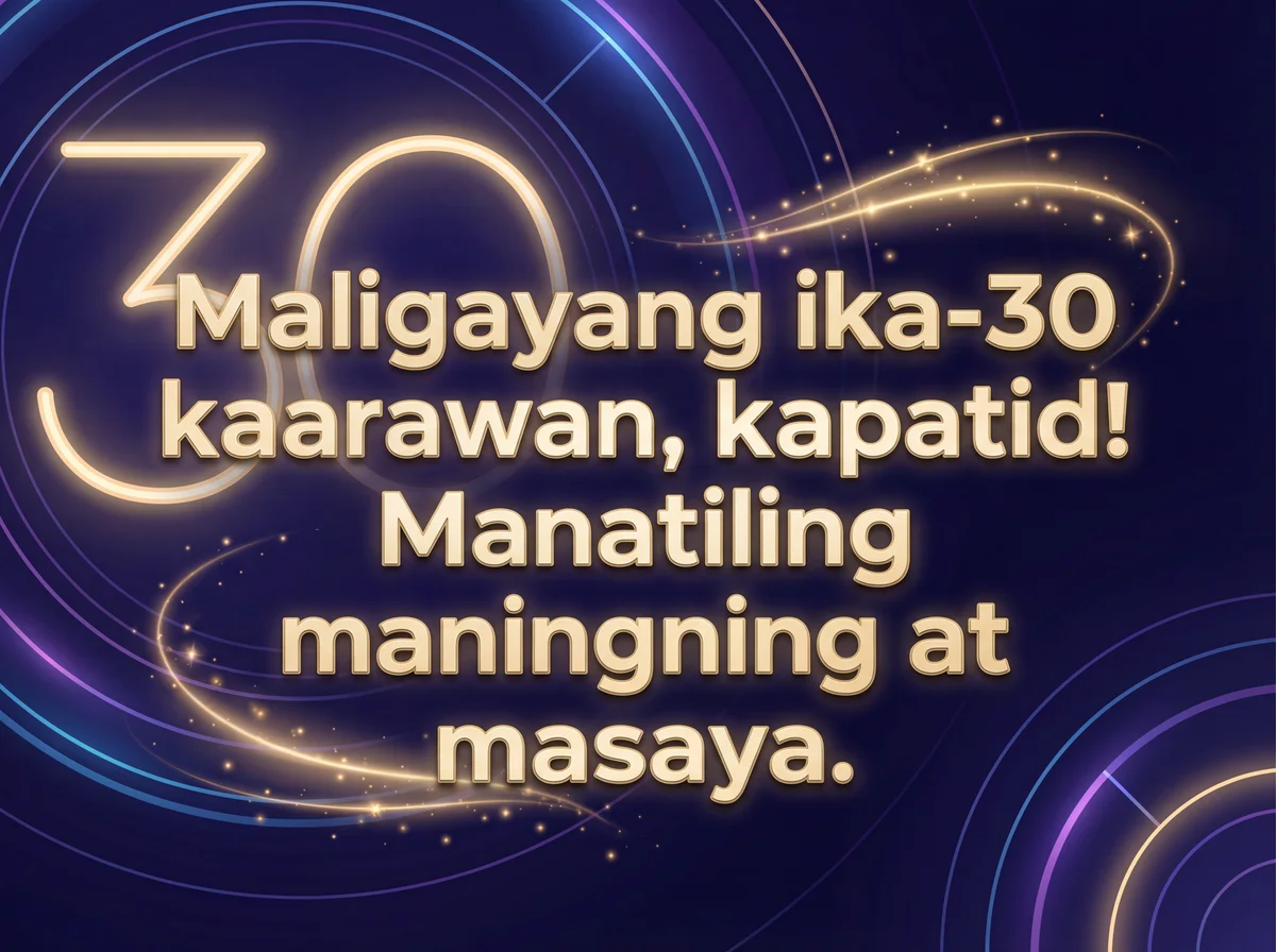 maligayang kaarawan card para sa ika-30 kaarawan ng kapatid