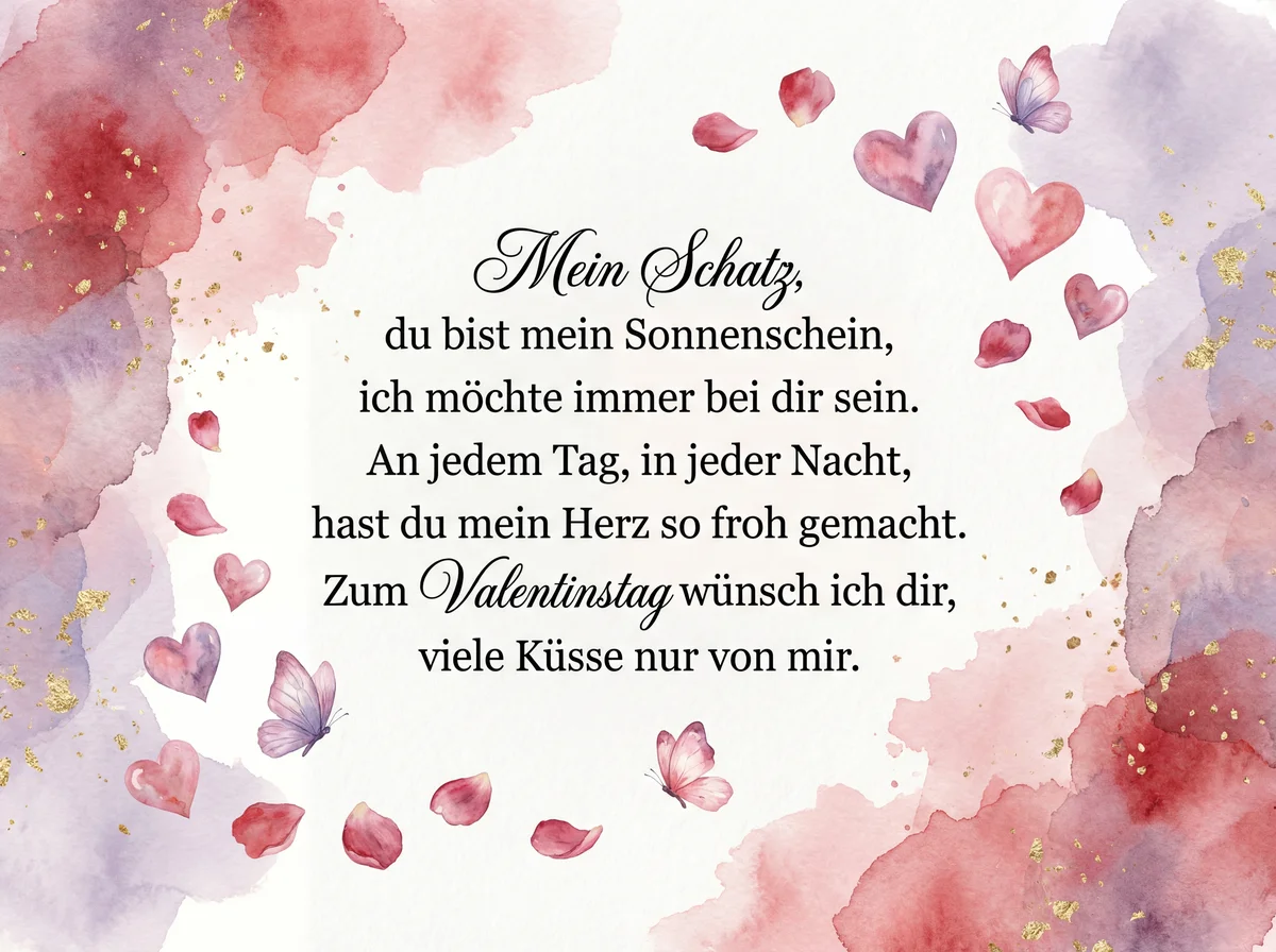 Grußkarte zum Valentinstag für meinen Schatz