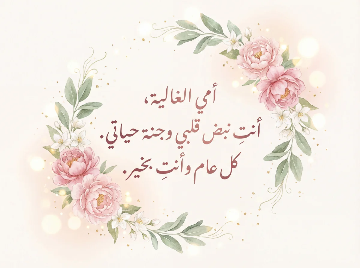 تهنئة عيد الأم لأمي الغالية