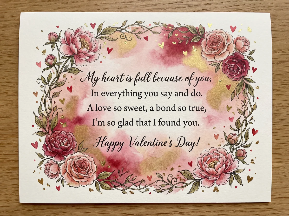 Valentine's Day card message for my sweet partner