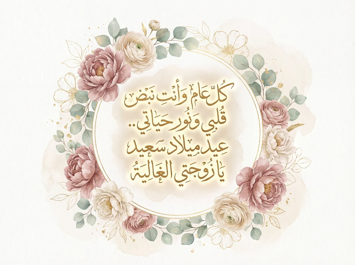 تهنئة عيد ميلاد سعيد لزوجتي الحبيبة