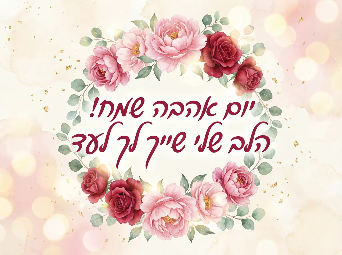 כרטיס ברכה ליום האהבה לאהובי/אהובתי