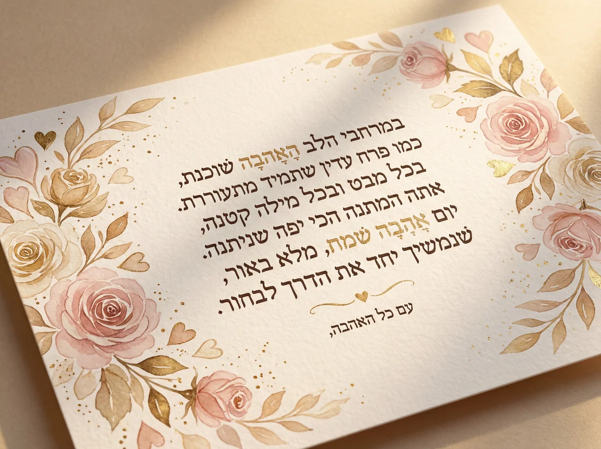 כרטיס ברכה ליום האהבה לאהובי/אהובתי