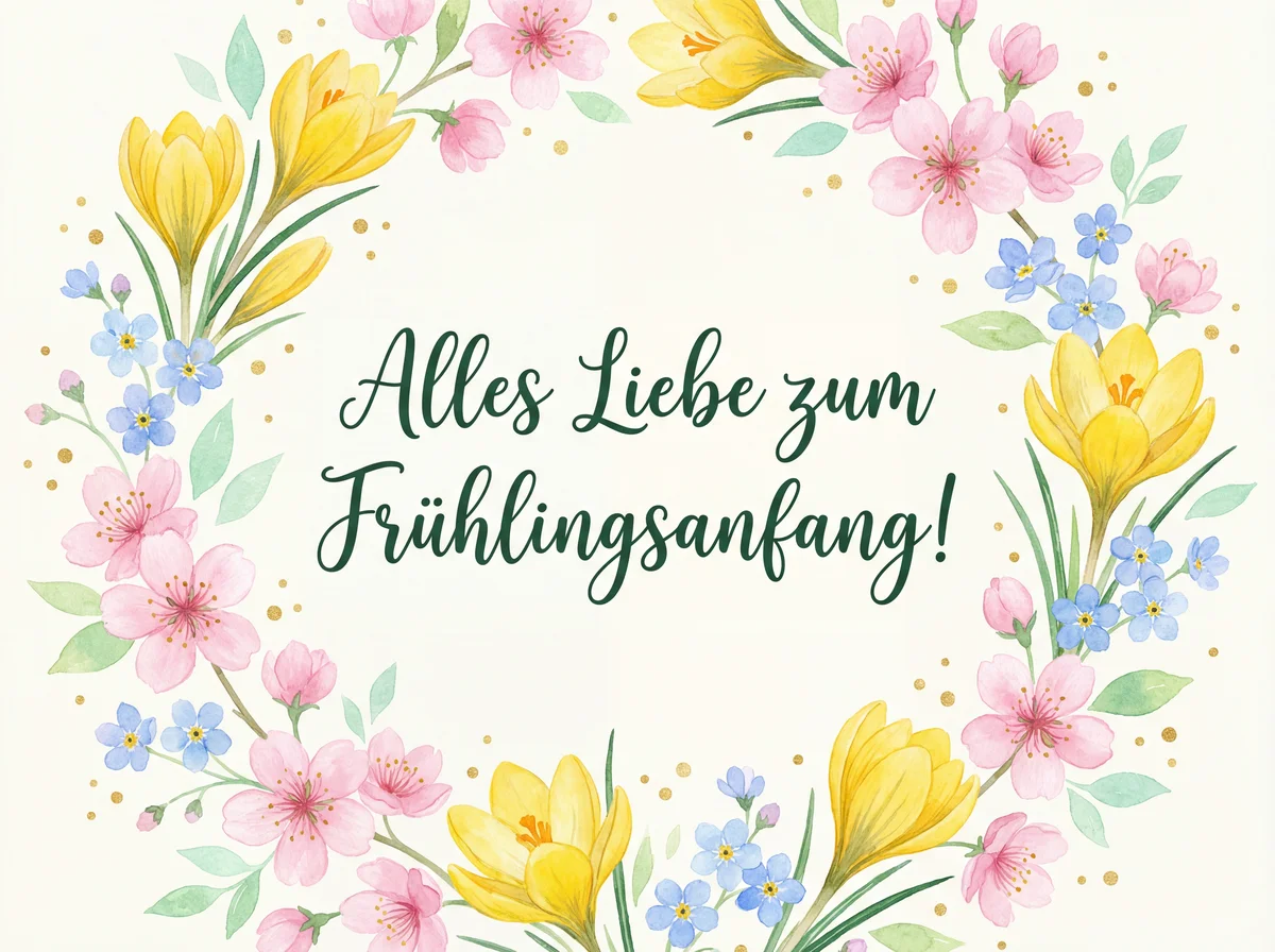 Grußkarte zum Frühlingsanfang für eine Freundin