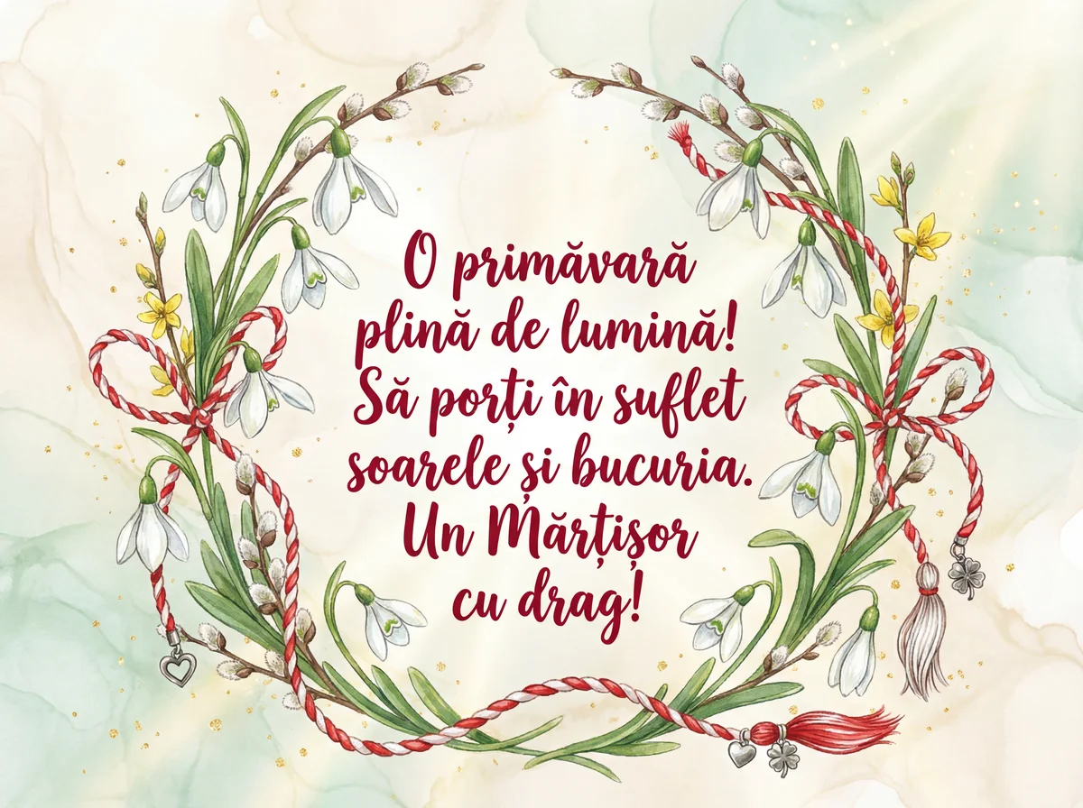 felicitare de Mărțișor cu urări de primăvară