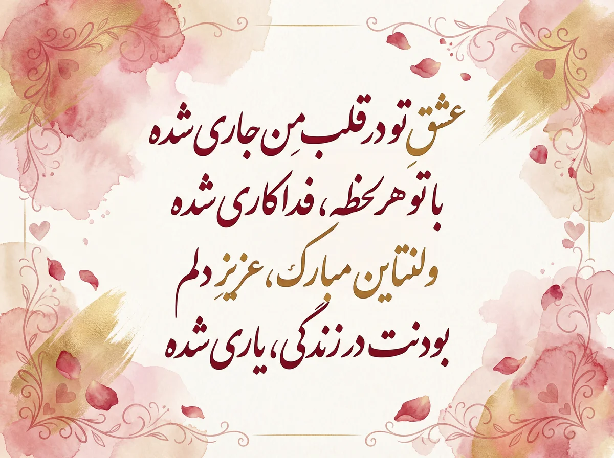 کارت تبریک روز ولنتاین برای عشق زندگیم