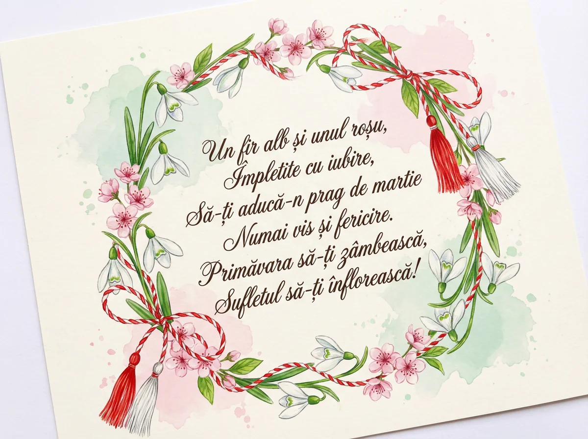 Felicitare de Mărțișor pentru o persoană dragă, plină de pri...