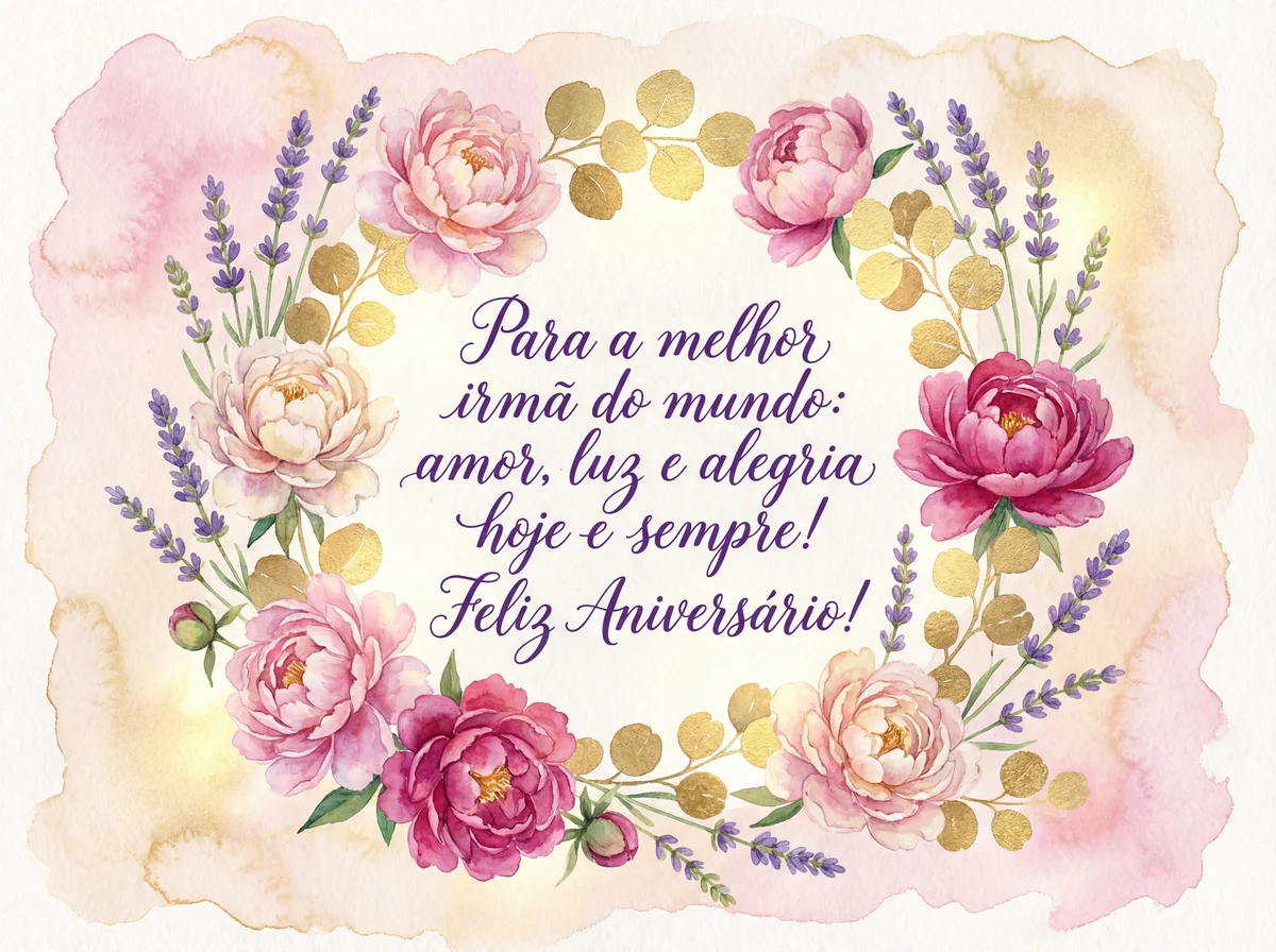 cartão de aniversário para irmã