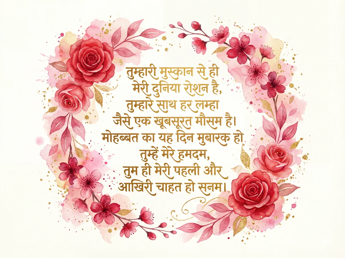 प्रिय के लिए वेलेंटाइन डे शुभकामनाएँ