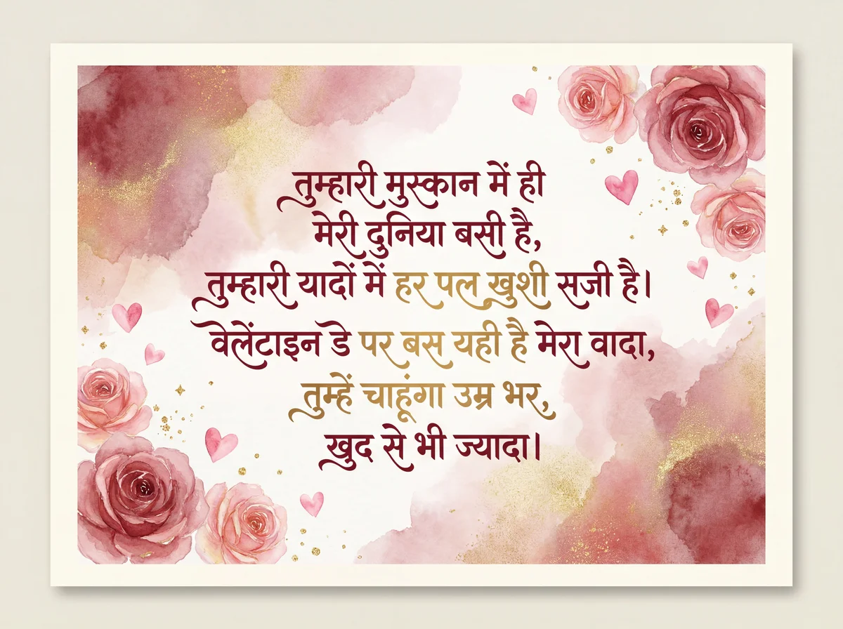 वेलेंटाइन डे पर प्यार भरा संदेश