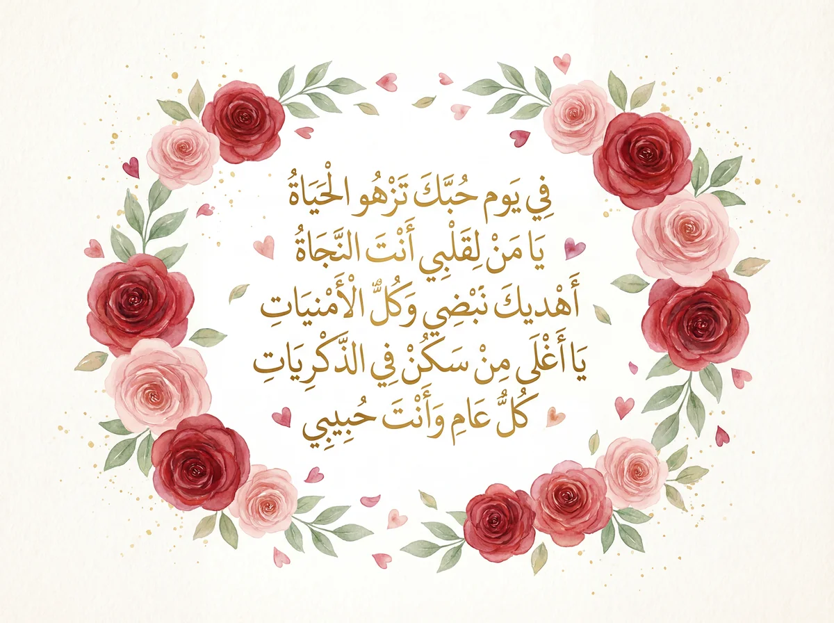 تهنئة بمناسبة عيد الحب للحبيب