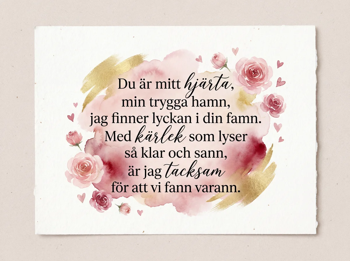 Alla hjärtans dag-kort till min älskling
