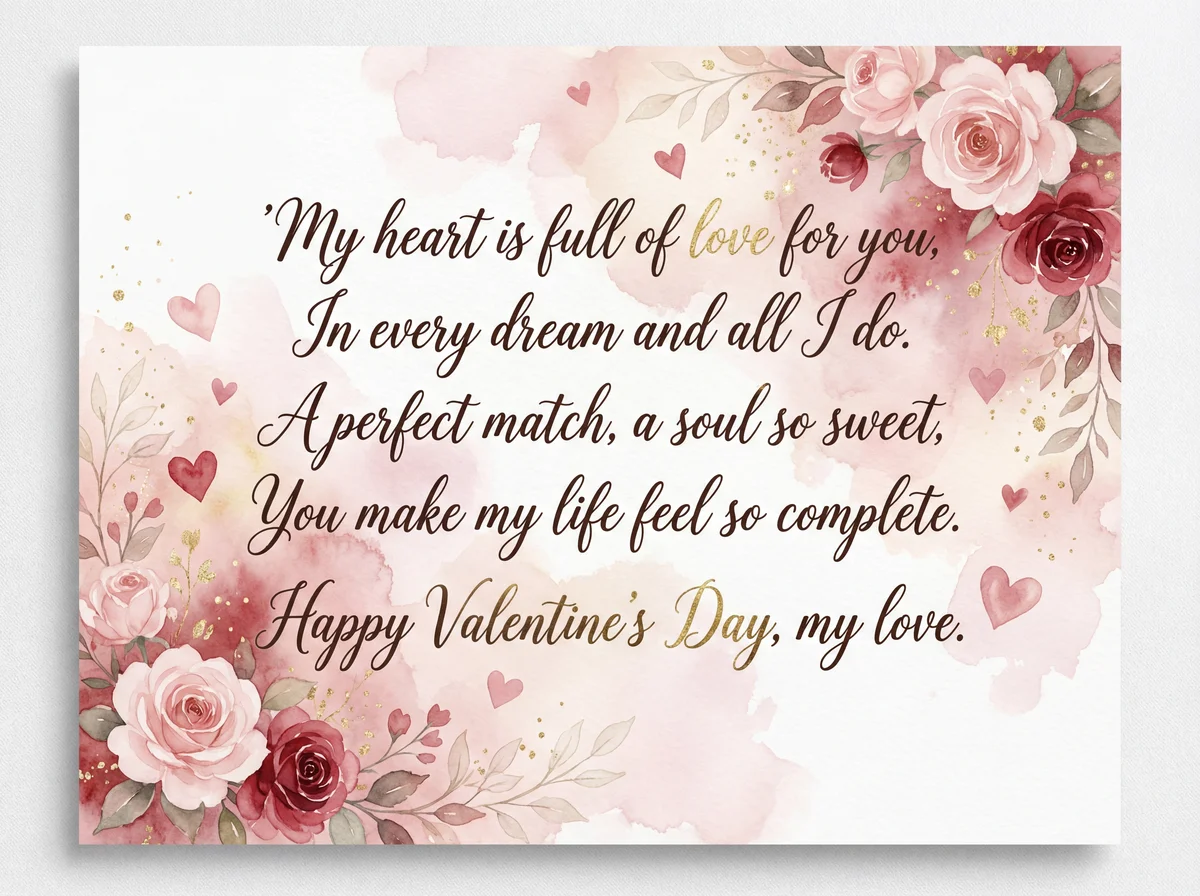 Sweet Valentine's Day message for my love