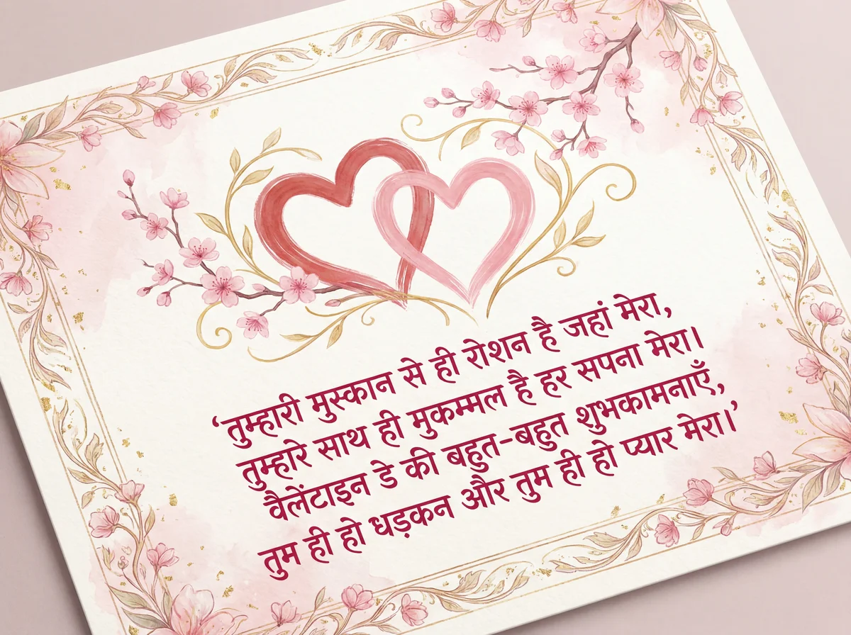 पत्नी के लिए वैलेंटाइन डे पर प्यार भरा कार्ड