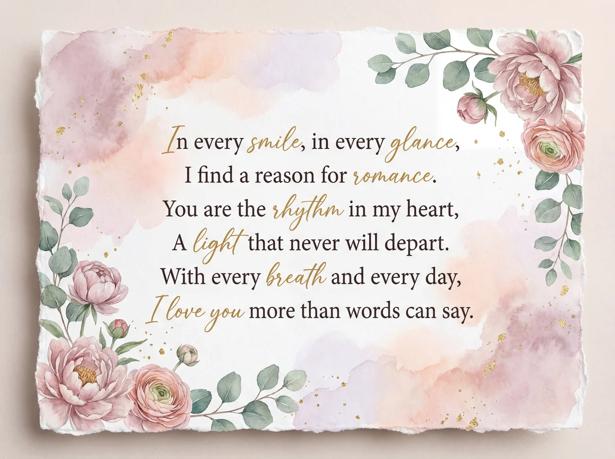 Valentine's Day card message for sweetheart