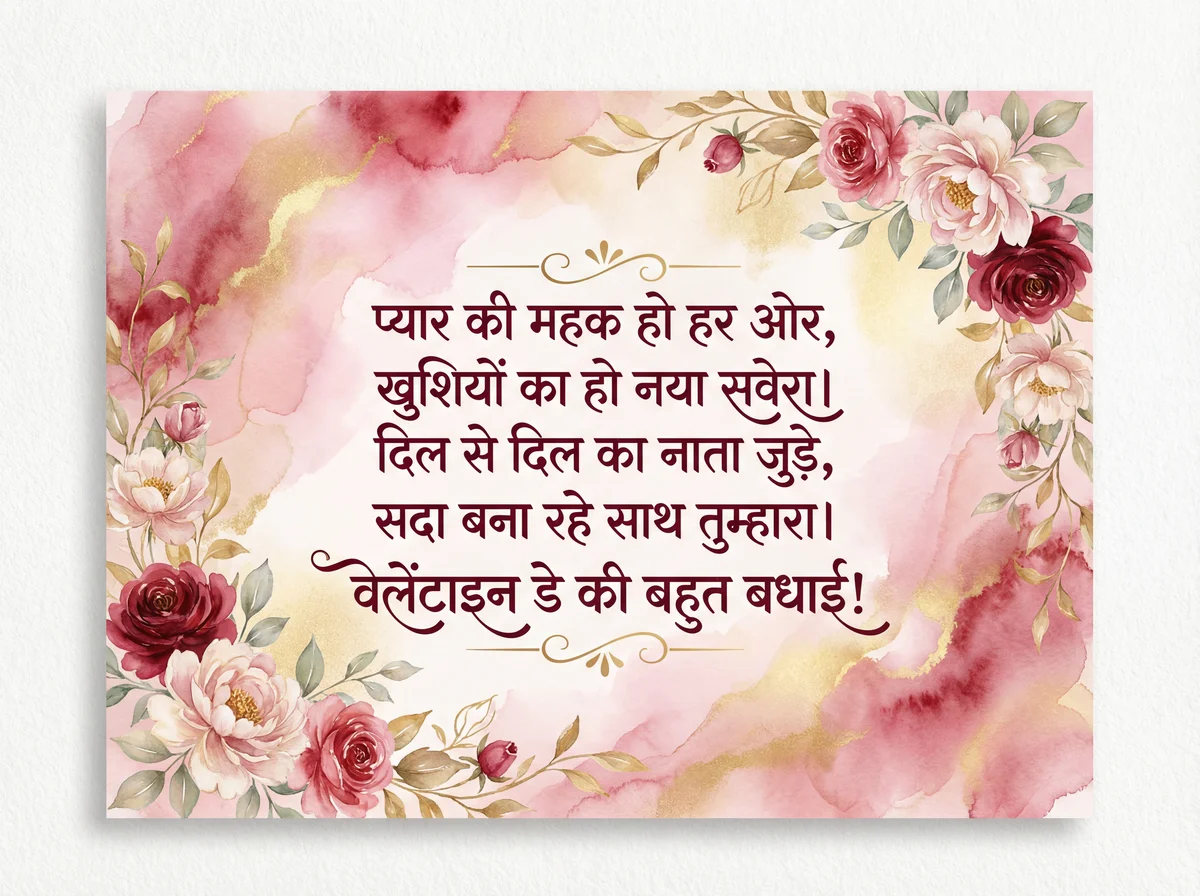 वेलेंटाइन डे के लिए शुभकामना संदेश