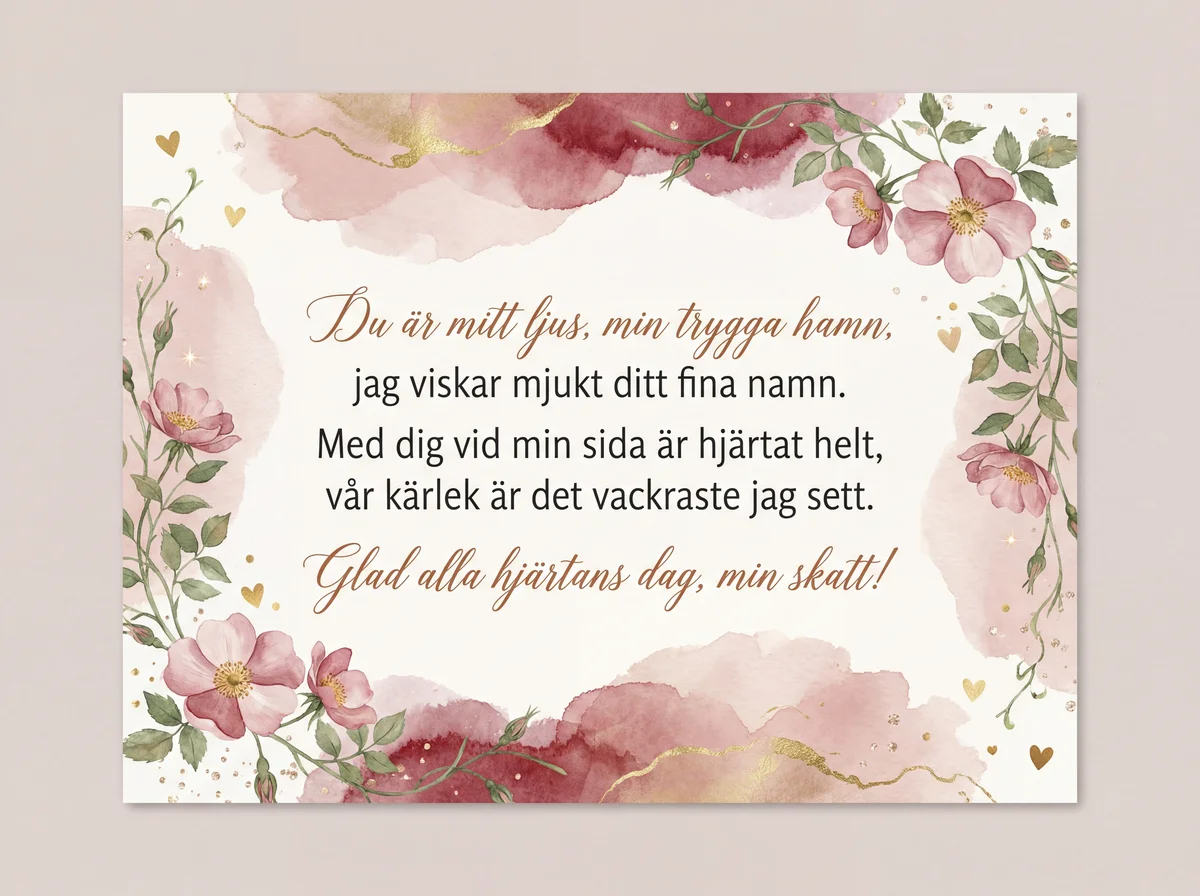 Alla hjärtans dag hälsning till min älskling