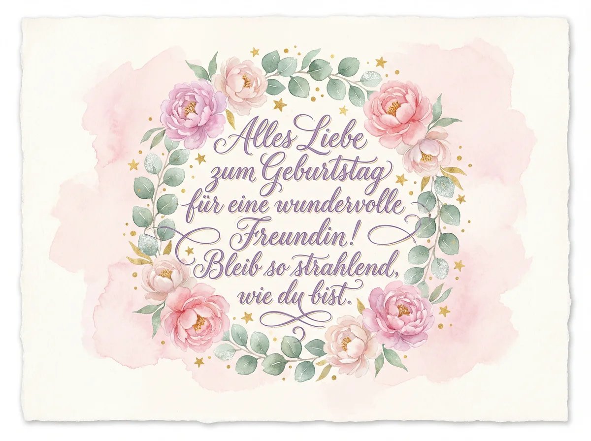 Alles Gute zum Geburtstag für eine liebe Freundin!