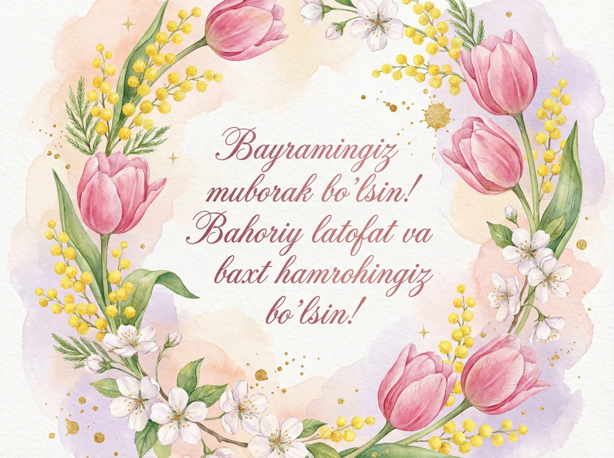 8 mart Ayollar kuni uchun tabrik matni