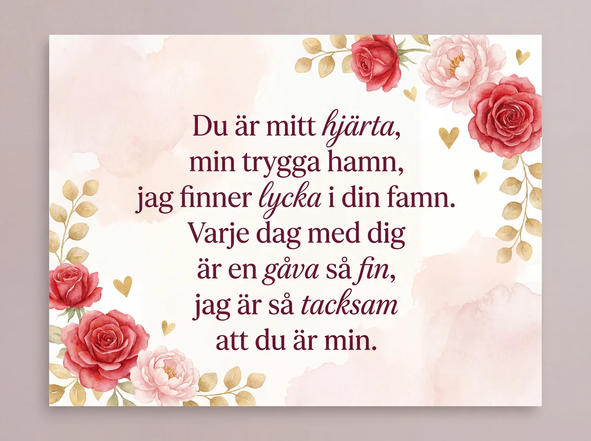 Alla hjärtans dag hälsning till min älskling