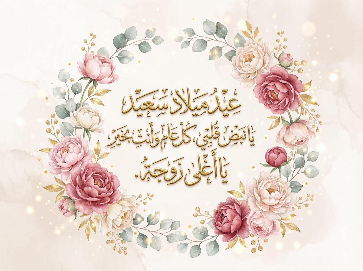 تهنئة عيد ميلاد سعيد لزوجتي الحبيبة