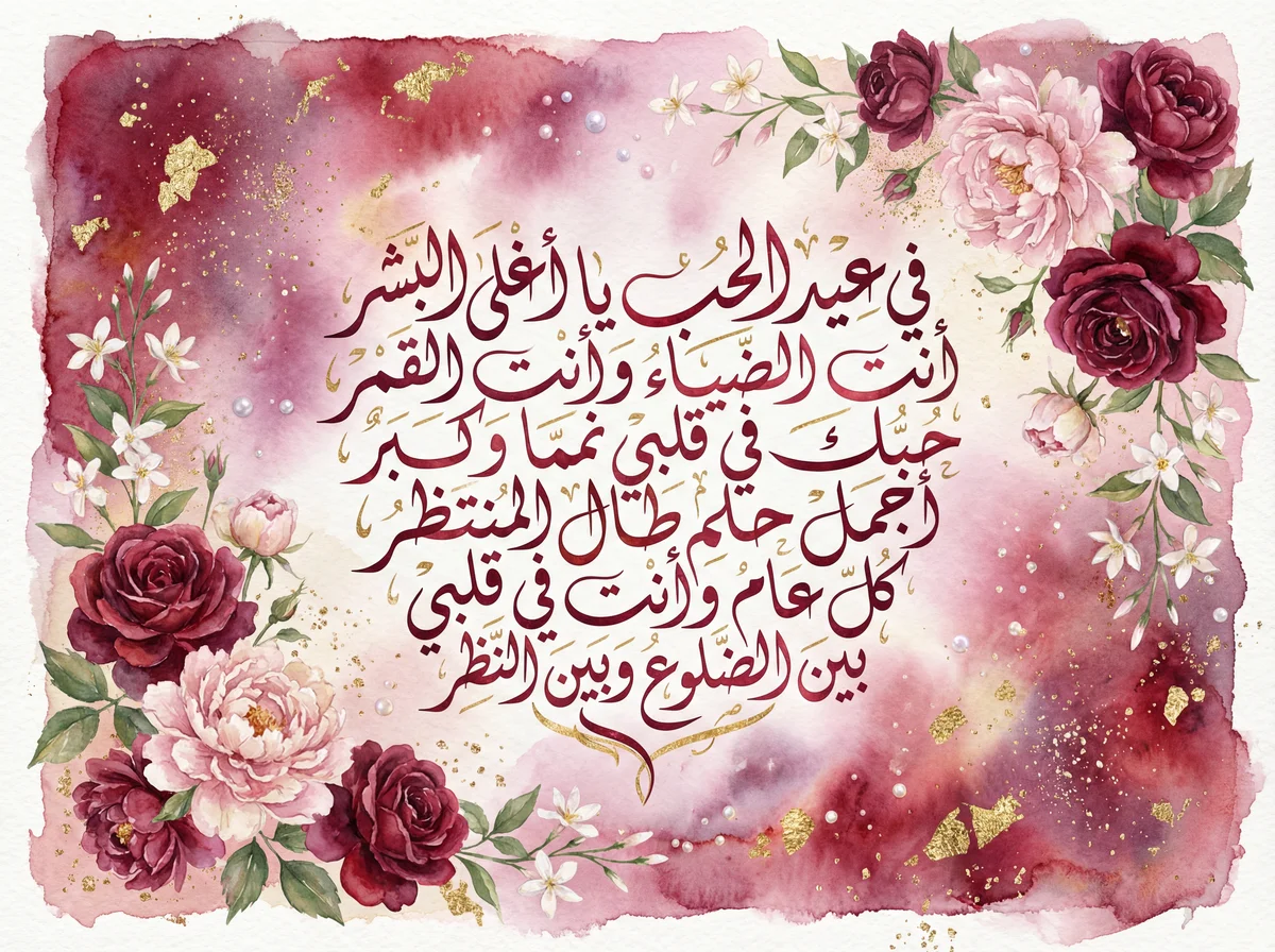 بطاقة تهنئة بعيد الحب لمن أحب