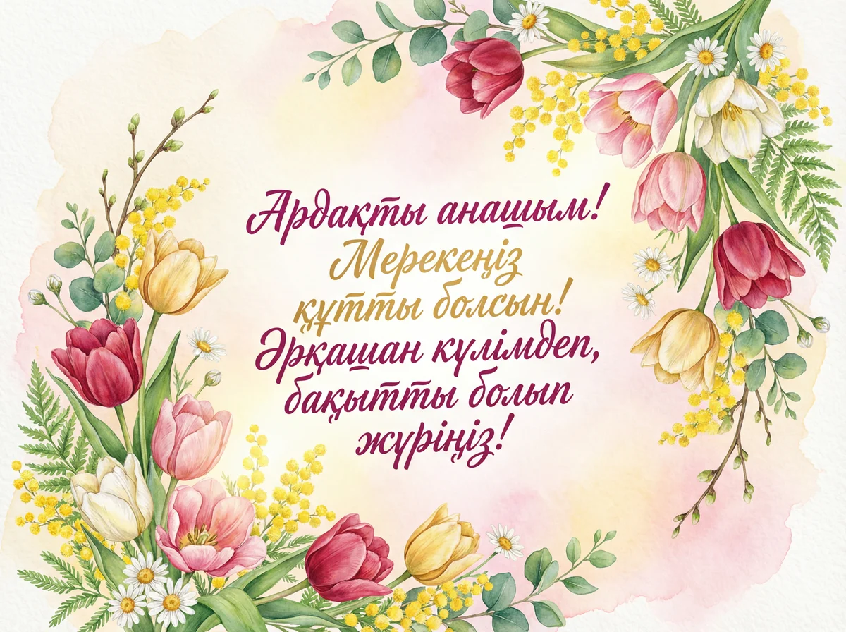 8 наурыз мерекесімен анама құттықтау