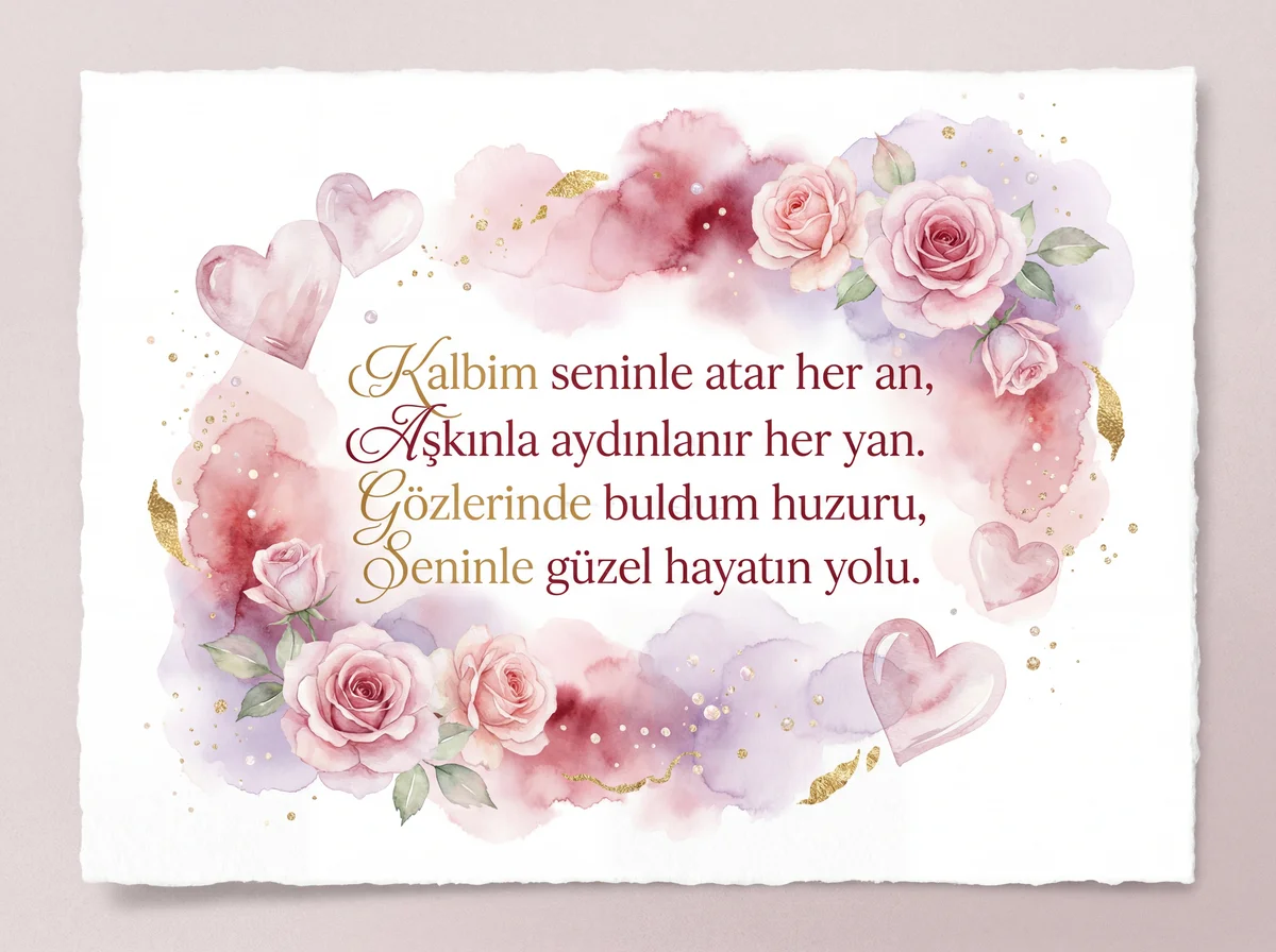 Sevgililer Günü için kısa kart mesajı