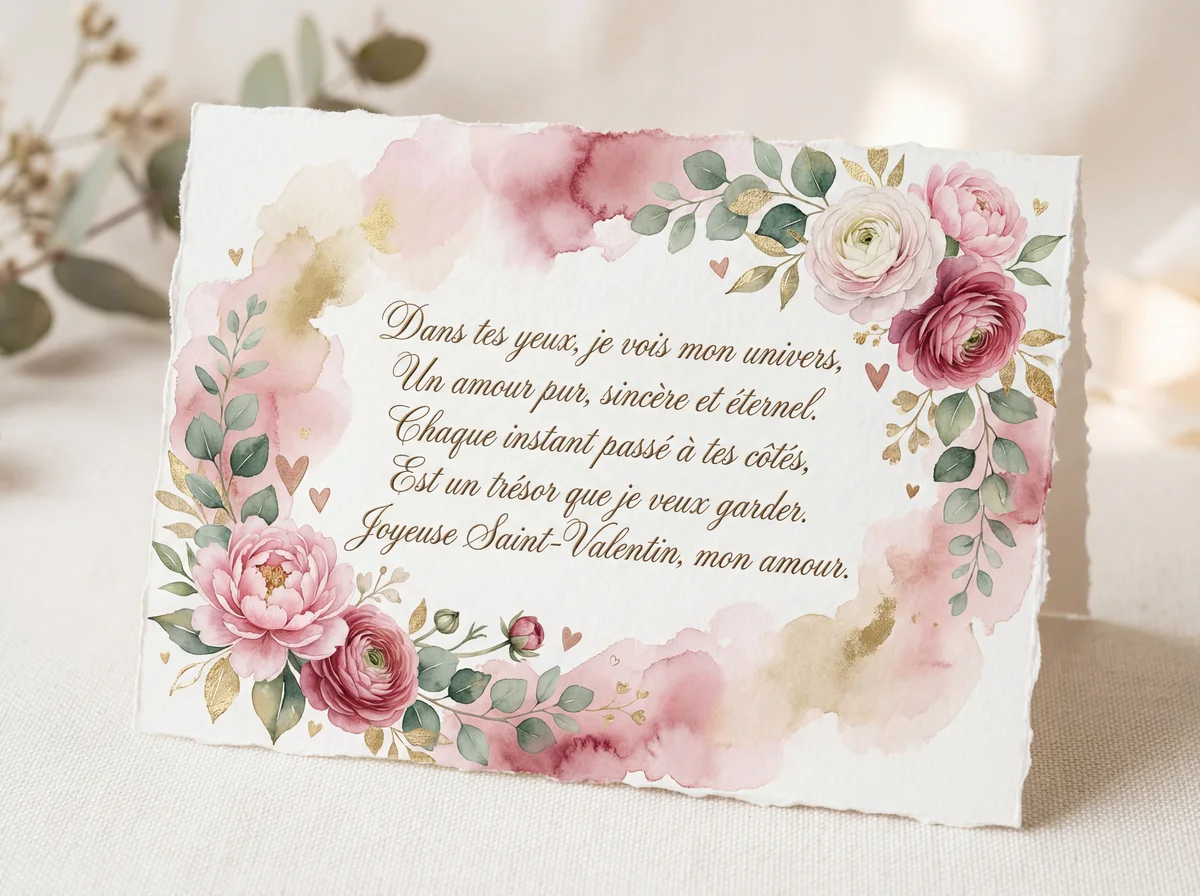 Carte de Saint-Valentin romantique pour ma chérie