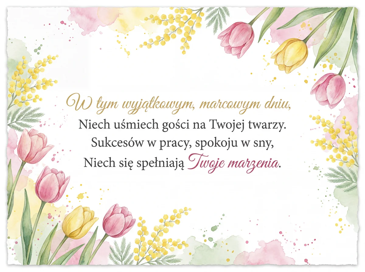 życzenia na Dzień Kobiet dla koleżanki z pracy