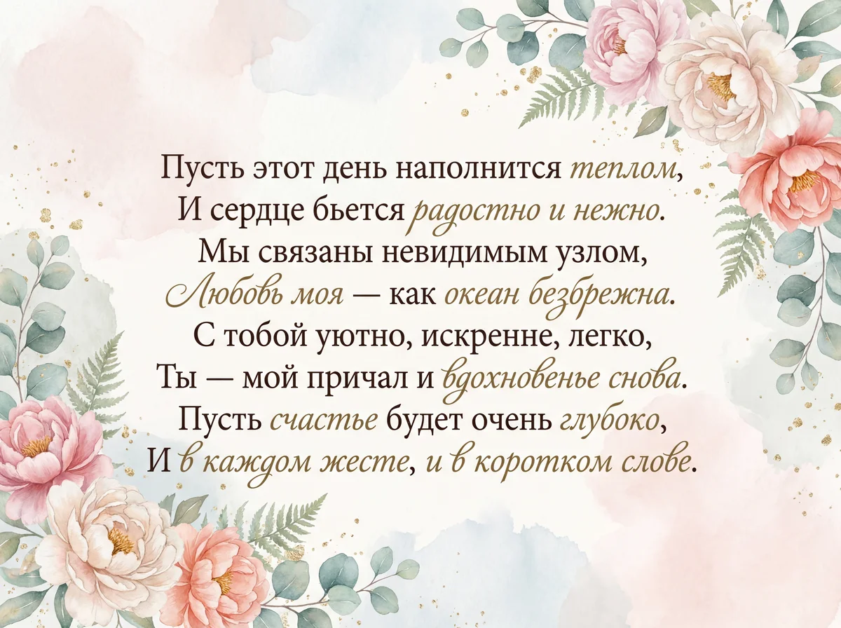 Открытка любимому человеку на День всех влюбленных