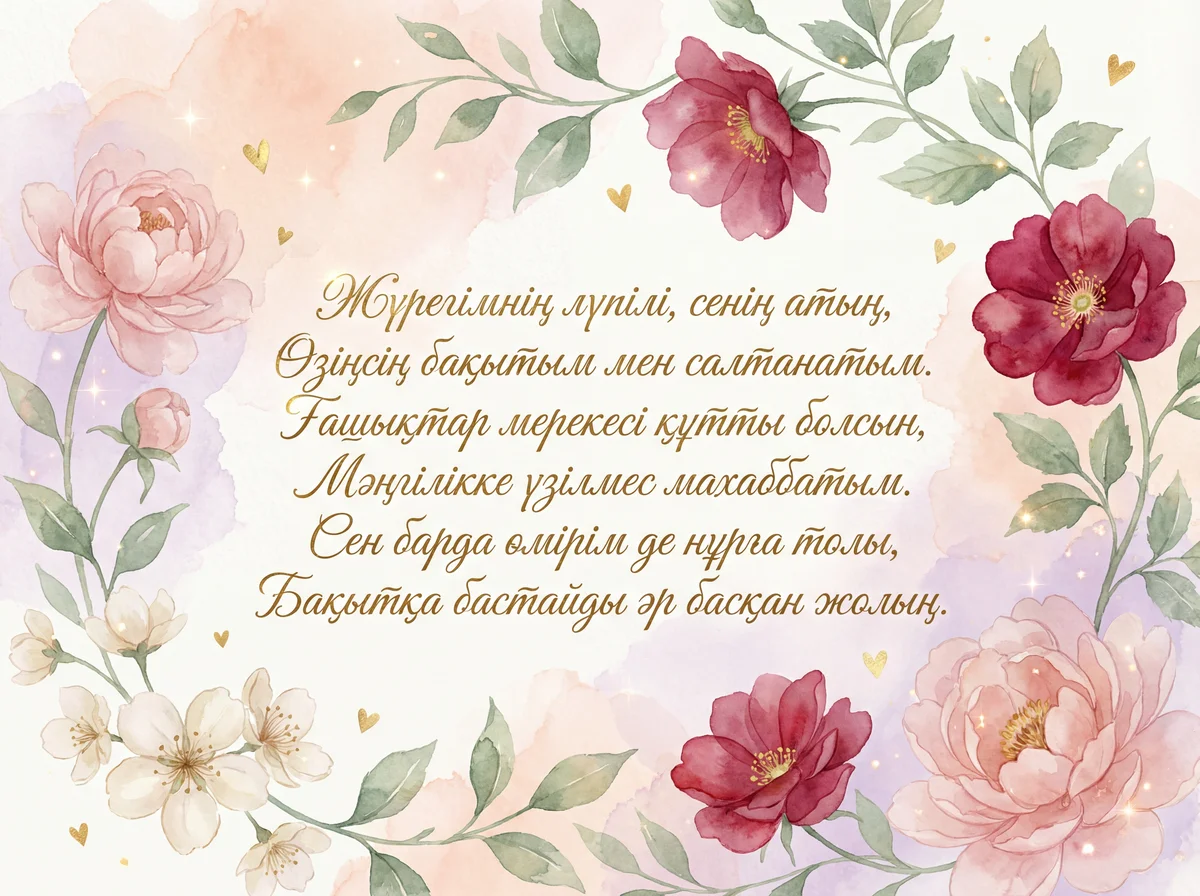 Сүйіктіме Ғашықтар күніне арналған құттықтау