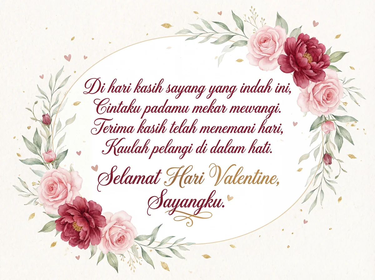 kartu ucapan Hari Valentine untuk kekasih