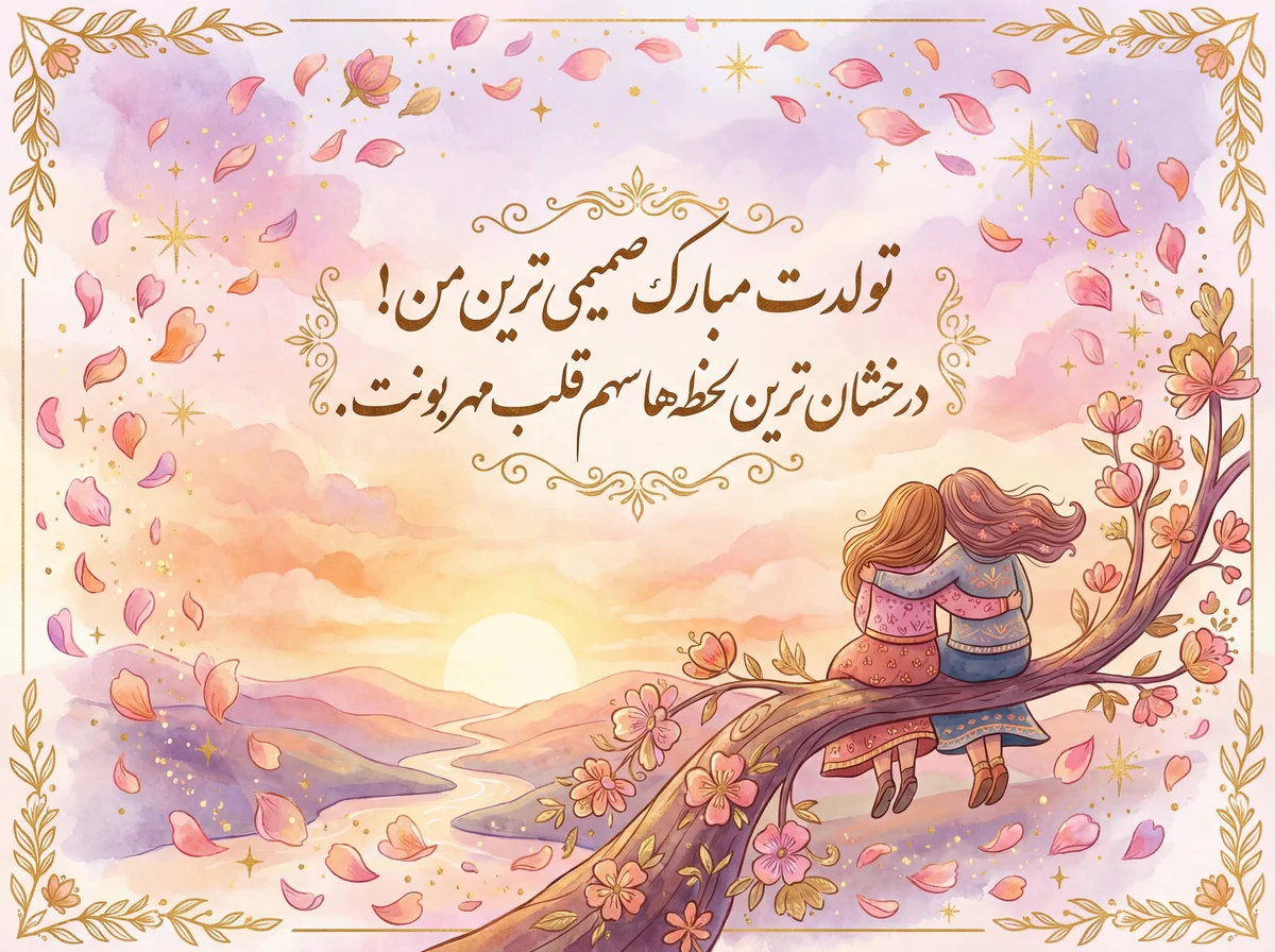 کارت تولد برای دوست صمیمی