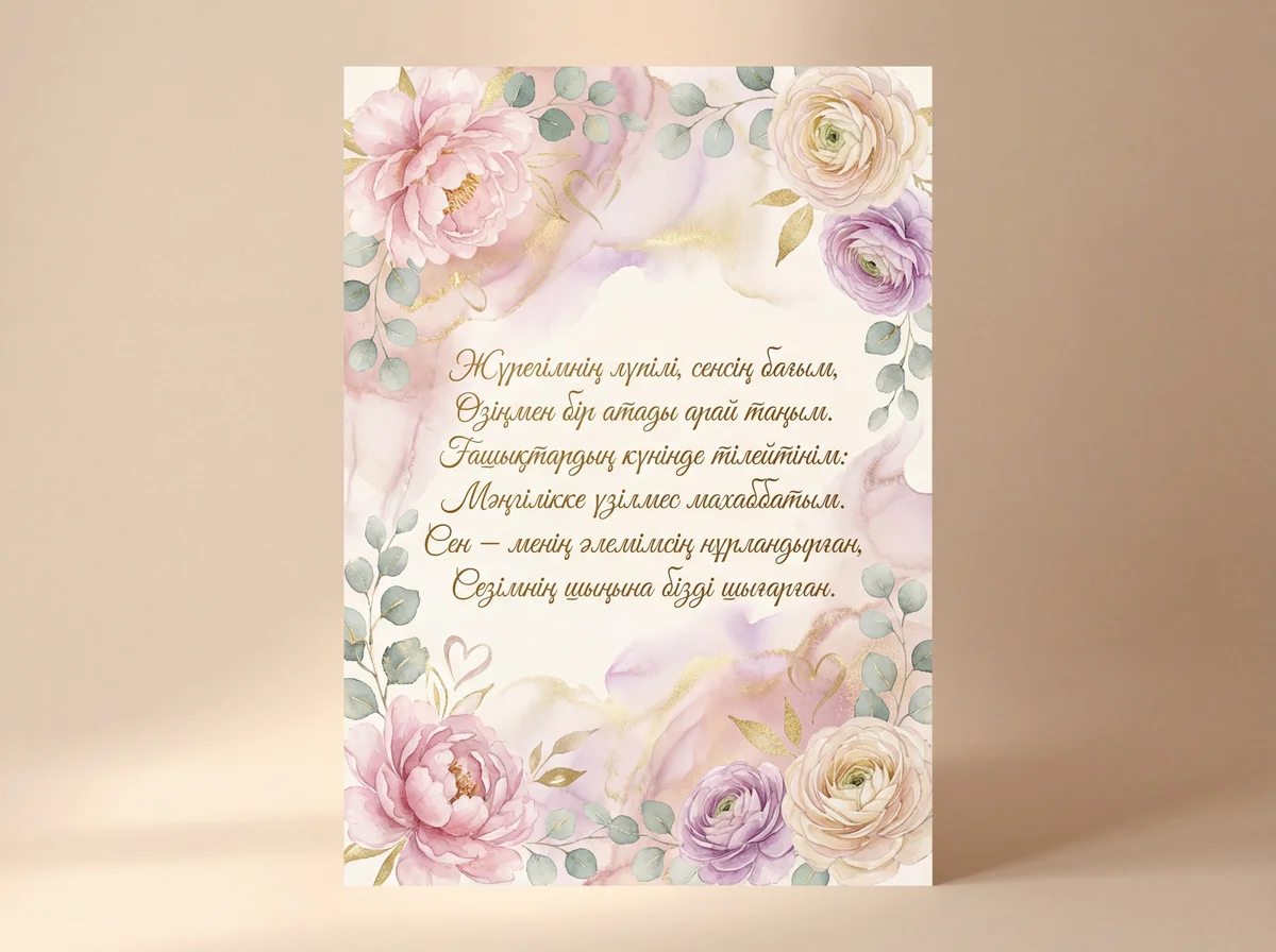 Сүйіктіме Ғашықтар күніне құттықтау