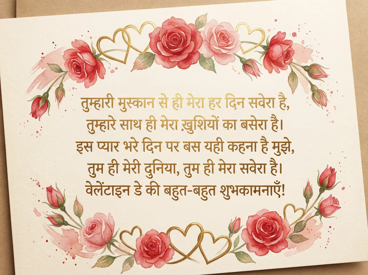 प्रिय के लिए वेलेंटाइन डे शुभकामना संदेश