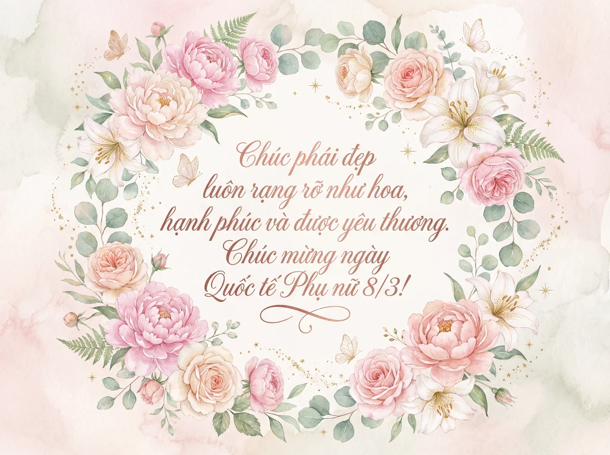 Lời chúc 8/3 ngọt ngào dành tặng phái đẹp
