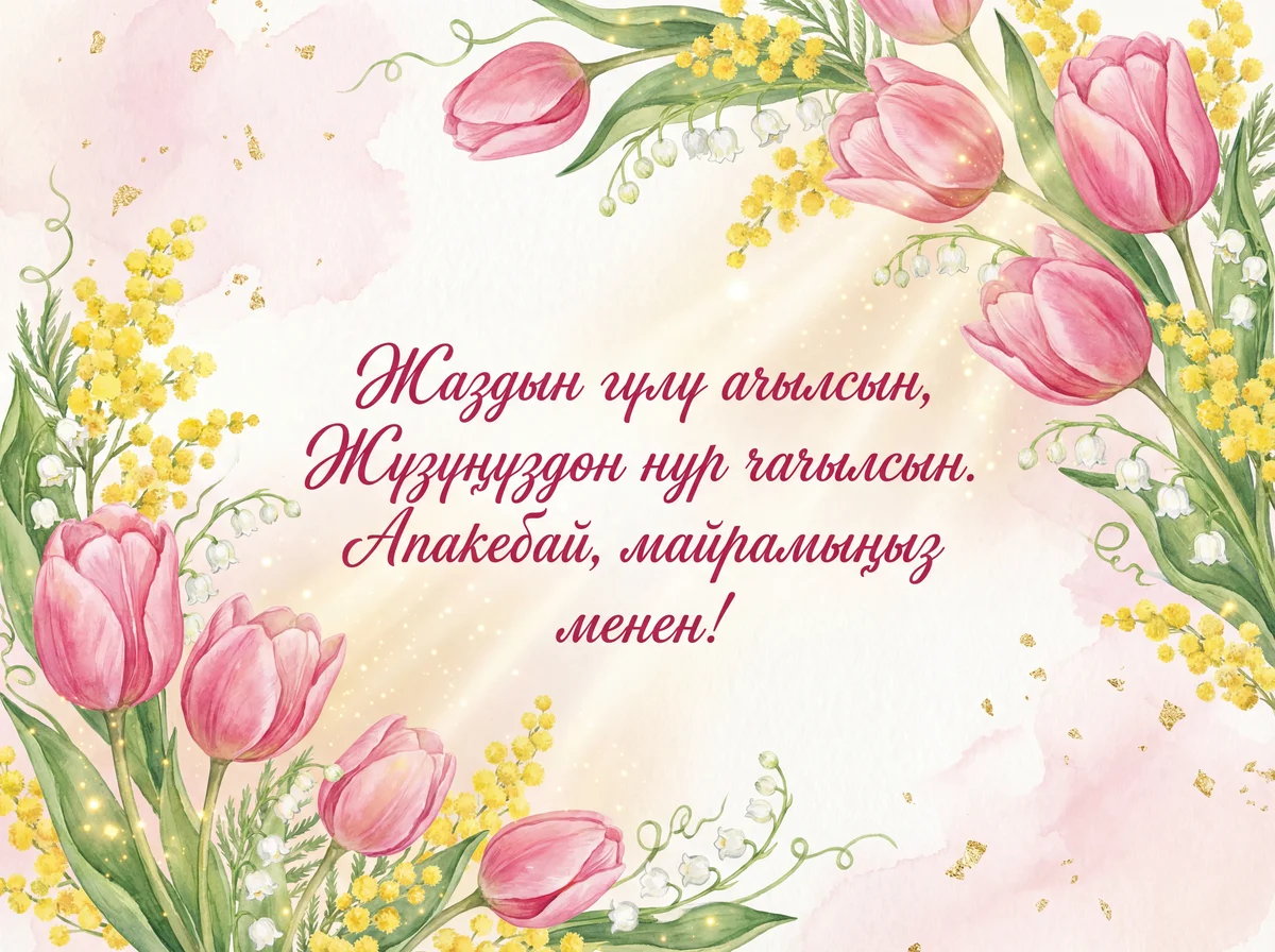 Апаке, 8-Март майрамыңыз менен куттуктайм!