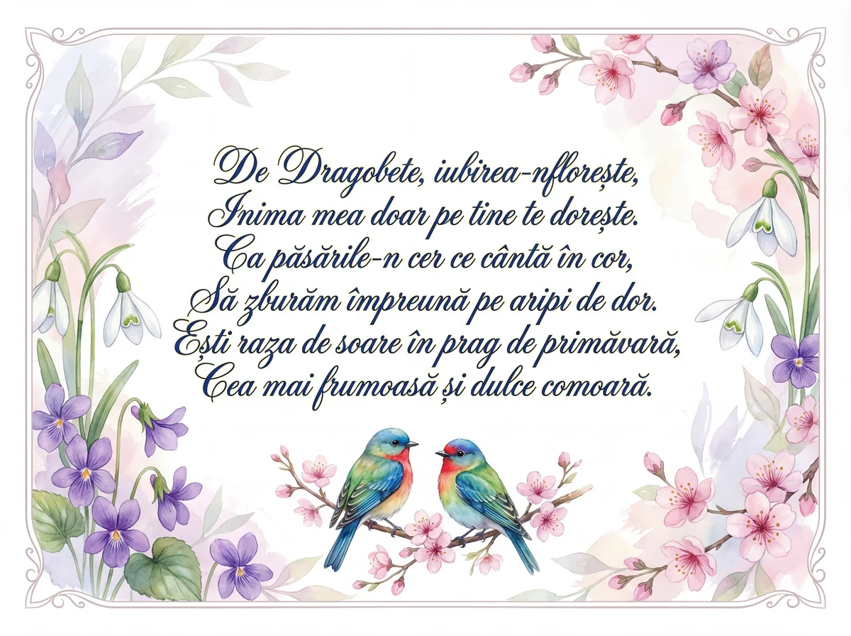 Urări de Dragobete pentru persoana iubită