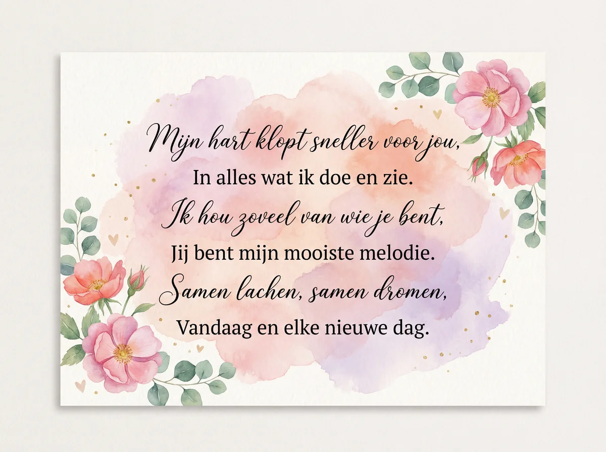 Valentijnsdag kaartje voor geliefde