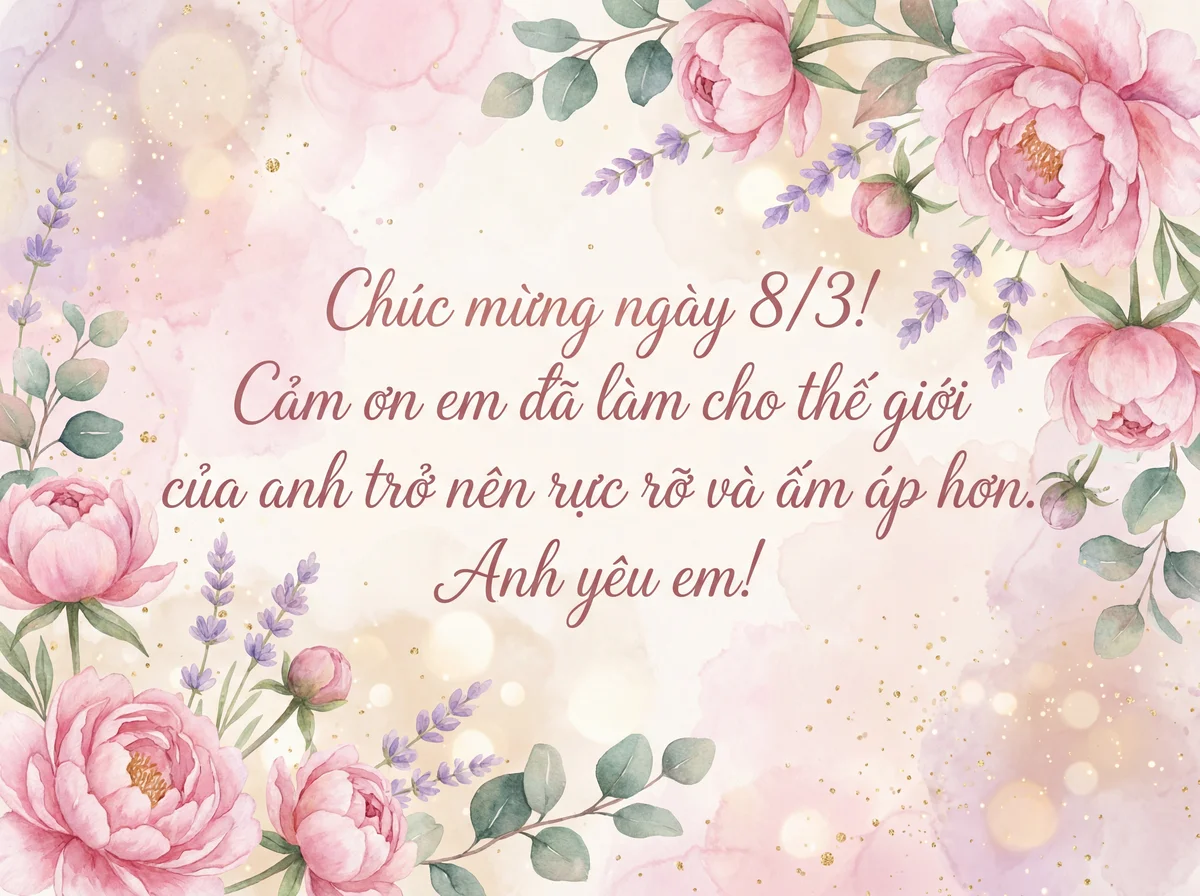 lời chúc mừng ngày Quốc tế Phụ nữ cho người phụ nữ tôi yêu