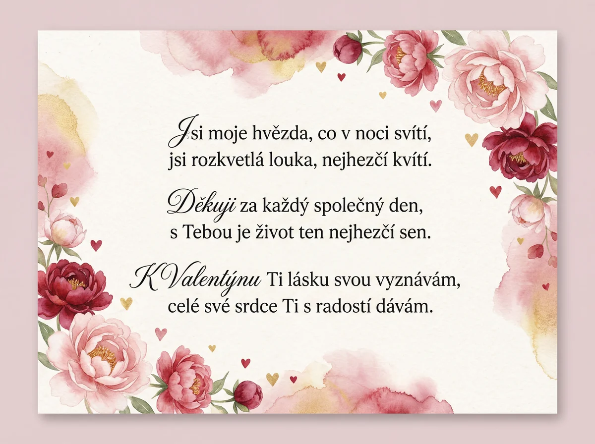 Přání k Valentýnu pro mou lásku