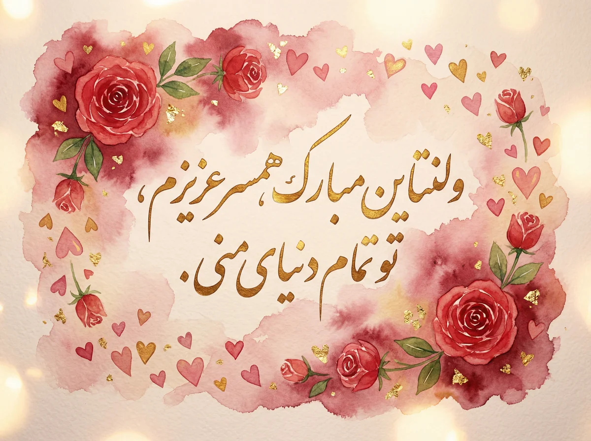 کارت تبریک روز ولنتاین برای همسر عزیزم