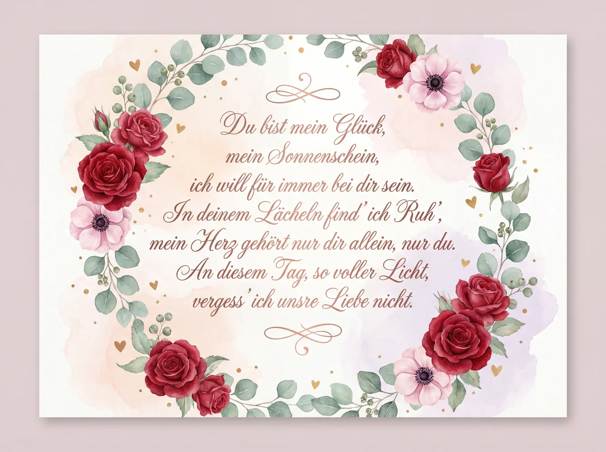 Valentinstag Grußkarte für meine Liebste