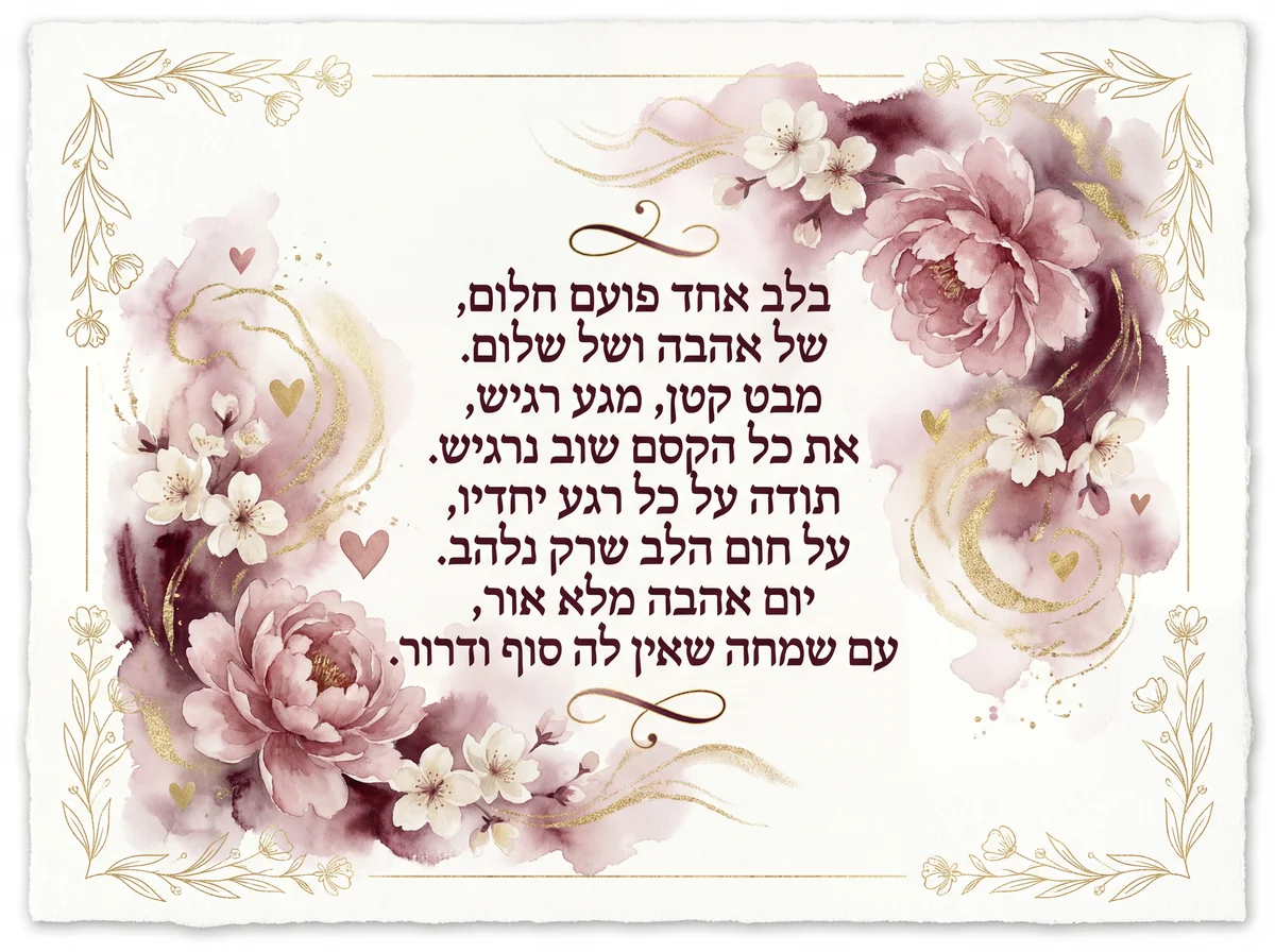 רעיונות לברכה מרגשת ליום האהבה