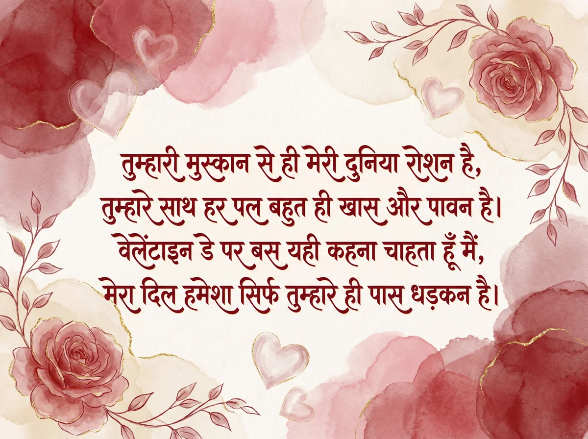 वेलेंटाइन डे पर मेरे प्यार के लिए शुभकामनाएं