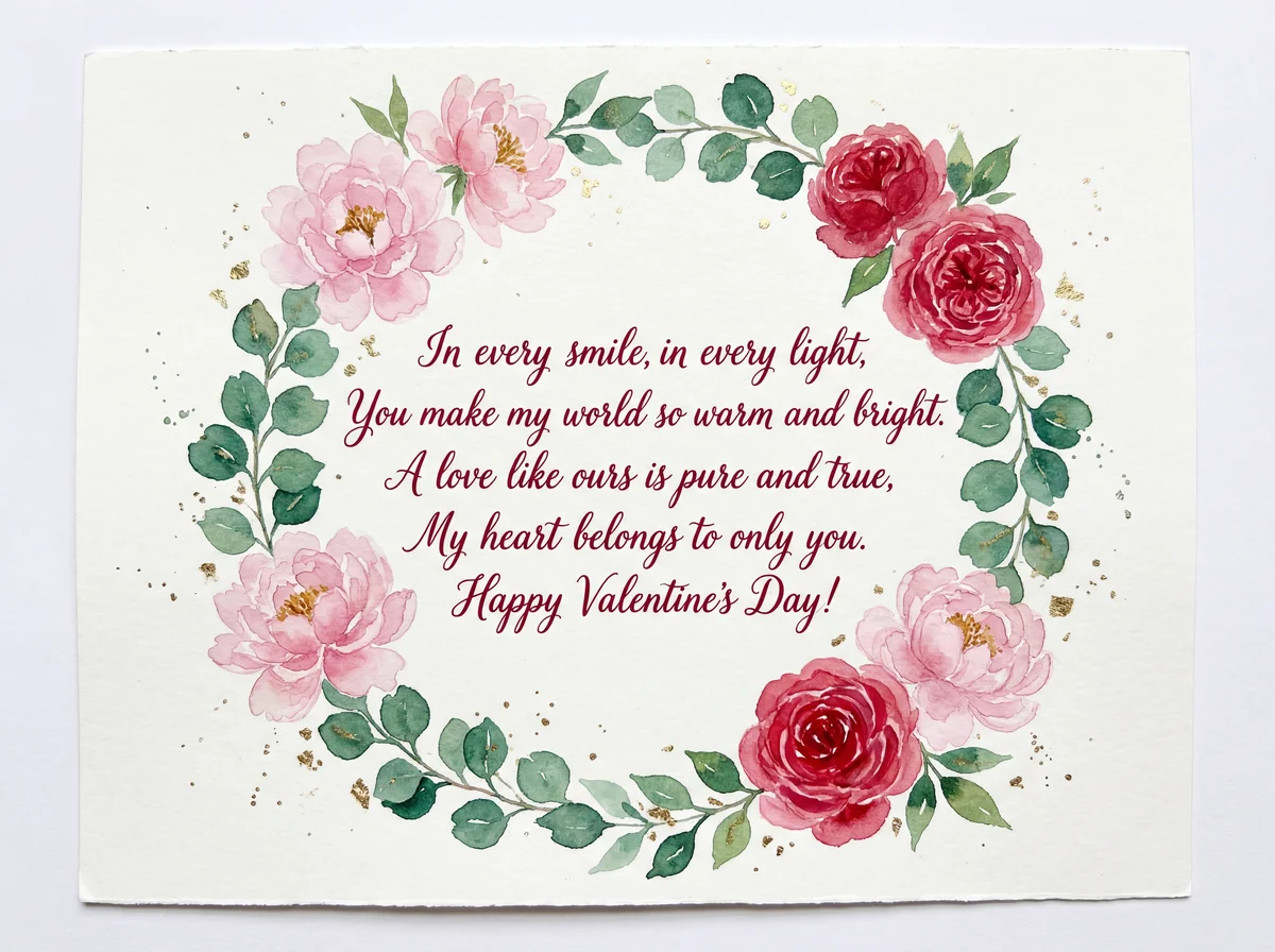 Valentine's Day card message for my beloved partner