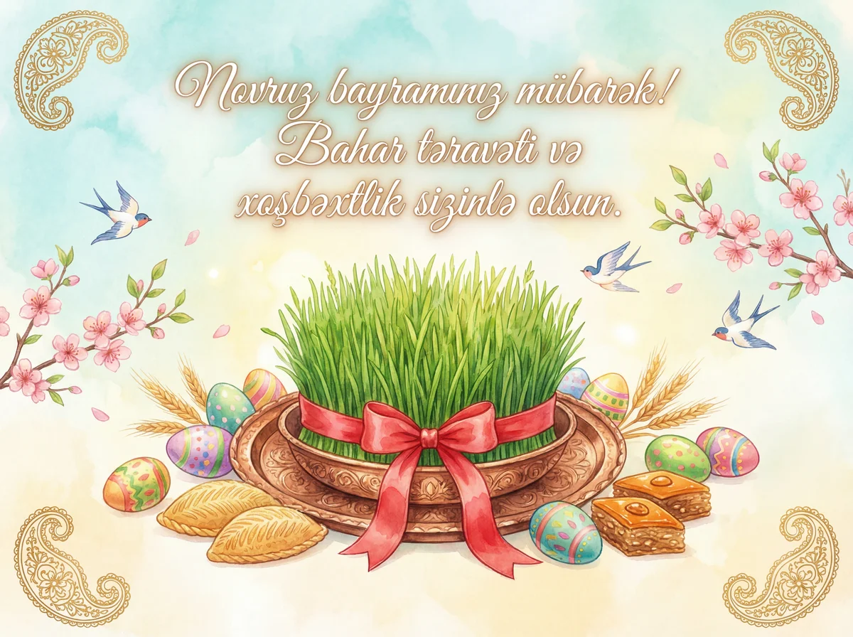 Novruz bayramı münasibətilə təbrik kartı