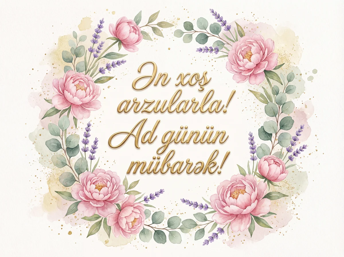 Ən xoş arzularla! Ad günün mübarək!