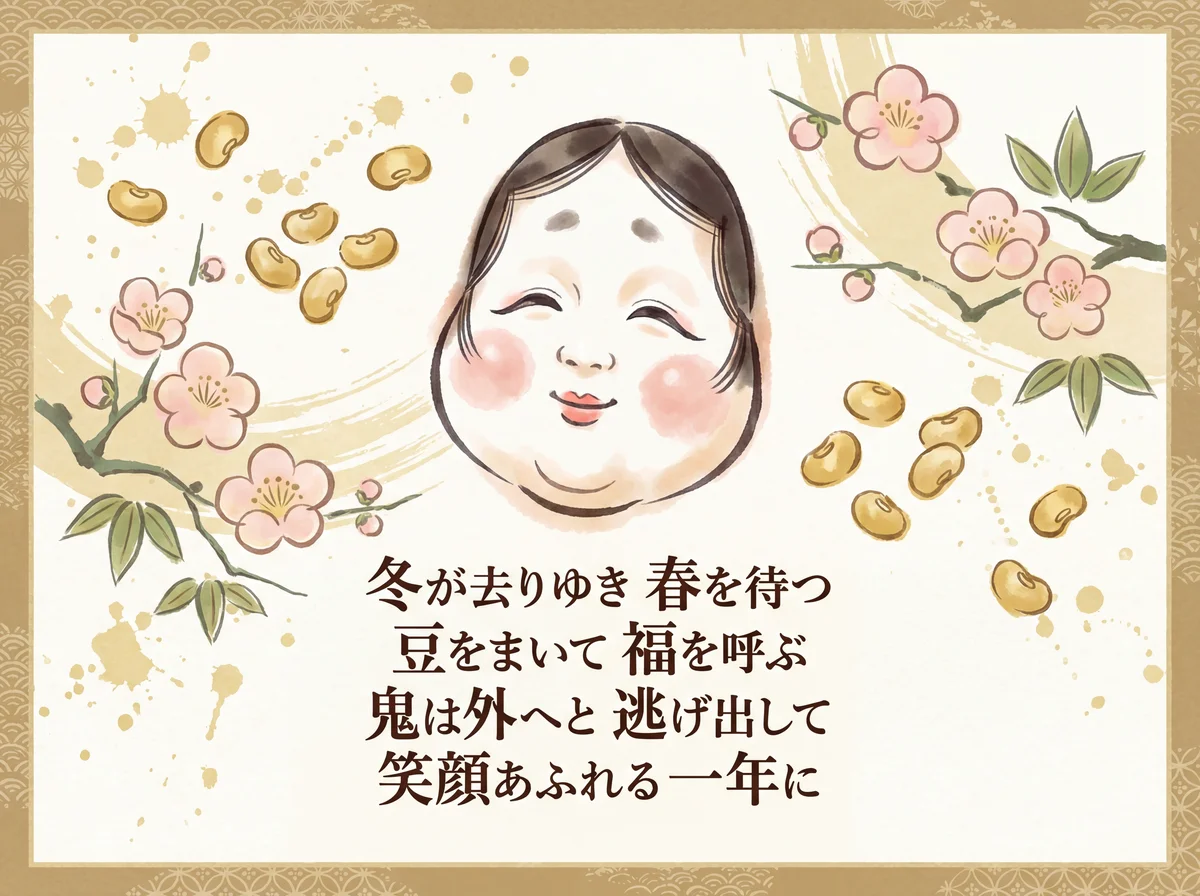 節分に贈る、福を招くメッセージカード